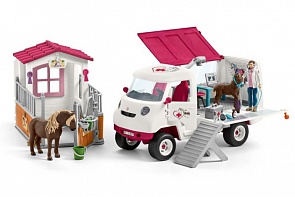 Игровой набор - Визит ветеринара в центр верховой езды (Schleich, 42381)